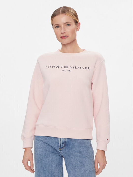 Tommy Hilfiger Logo Women's Sweatshirt Ροζ