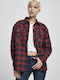 Дамско Проверено Син Overshirt Oversized
