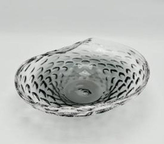 Iliadis Glass Decorative Platter Transparent-Black 48x35x15cm