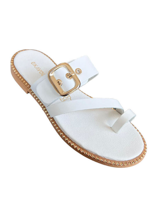 Gkavogiannis Sandale de piele Sandale casual damă Alb Gkavogiannis Sandale de piele Sandale casual damă Alb