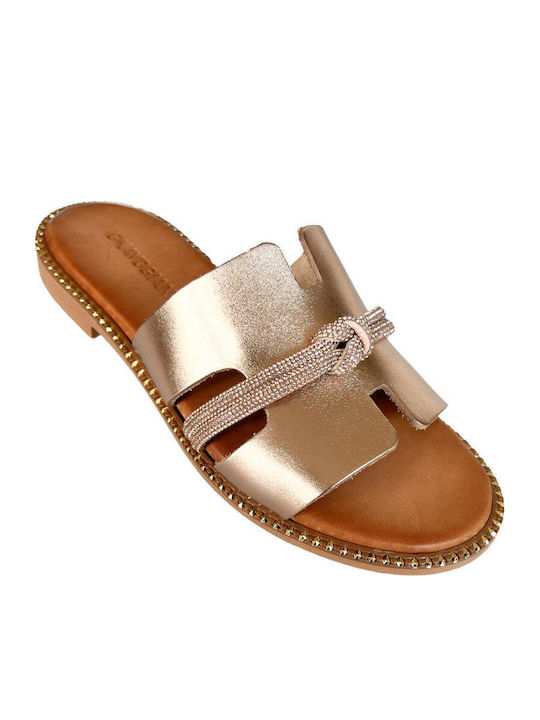 Sandale Casual Damă Din Piele Aurii
