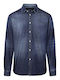 Long-sleeved Denim Shirt Blue