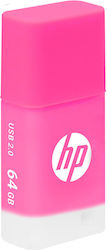 HP X168 64GB USB 2.0 Stick Ροζ