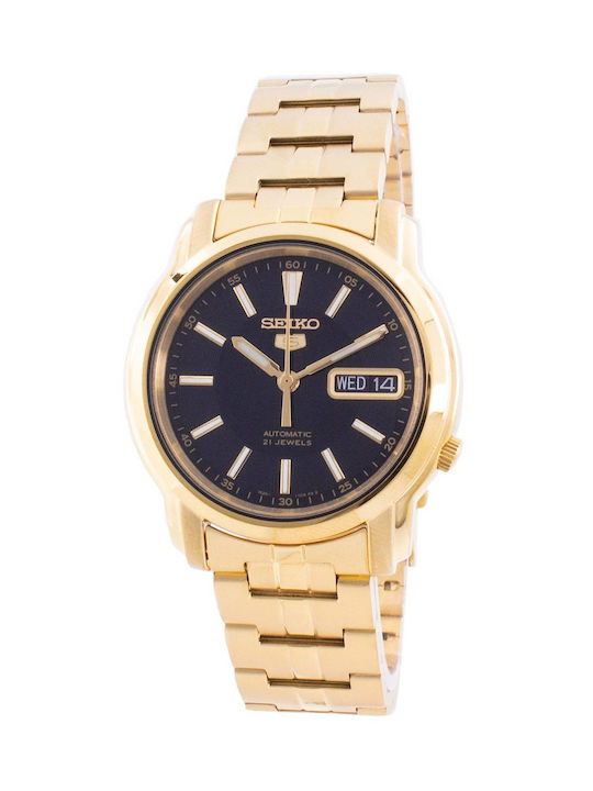 Seiko 5 Herrenuhr 37mm Automatisch mit Gold Met...