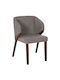 Reina Dining Room Fabric Armchair Black Velvet-Black Metal 50x53x77cm 2pcs