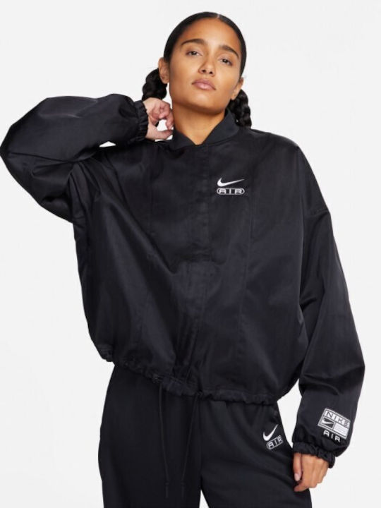 Nike Air Women's Short Sports Jacket for Winter BLACK