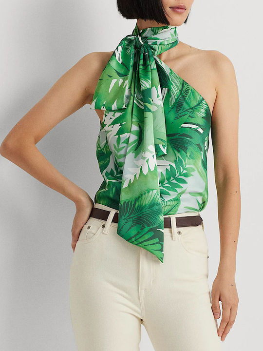 Ralph Lauren Women's Summer Blouse Satin Sleeveless Green