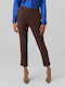 Damen Stoff Hose in Lockere Passform Brown