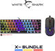 White Shark X-Bundle Ashiko & Tristan Gaming Mechanische Tastatur 60% mit Outemu Rot Schaltern und RGB-Beleuchtung Schwarz