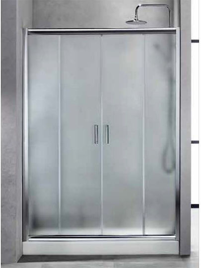 Sanitec Duschwand für Dusche mit Aufklappbar Tür 140x180cm Chrom