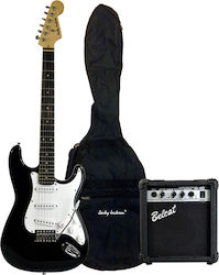 Jacky Jackson ST38 Mit Verstärker Und E-Gitarren Set Elektrische Gitarre ST Style Mit Tasche Schwarz Jacky Jackson ST38 Mit Verstärker Und E-Gitarren Set Elektrische Gitarre ST Style Mit Tasche Schwarz