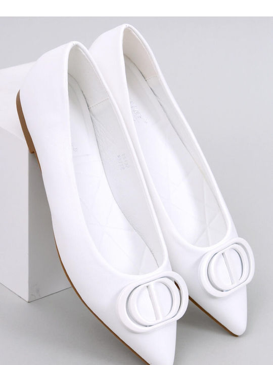 Inello Material Ballerinas Alb