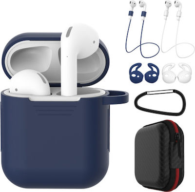 Sonique Σετ Θήκη & Ear Hook σε Μπλε χρώμα για Apple AirPods 1 / AirPods 2