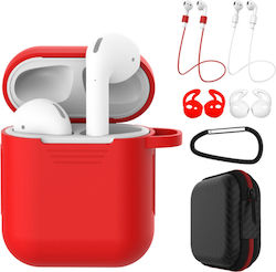 Sonique Etui & Ohrhaken-Set in Rot Farbe für Apple AirPods 1 / AirPods 2