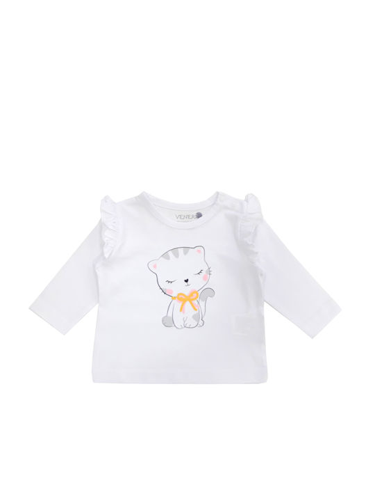 Venere Kids Blouse Long Sleeve White