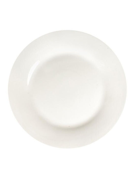 Eaton Dining Glass Shallow Plate White 25.5cm