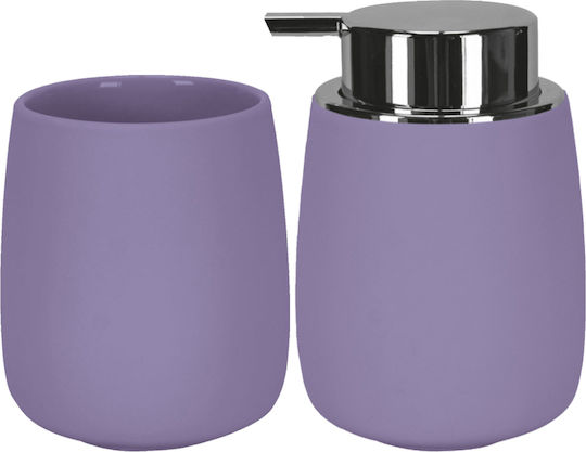 Kleine Wolke Eclipse Bathroom Accessory Set Ceramic Purple 2 Pieces