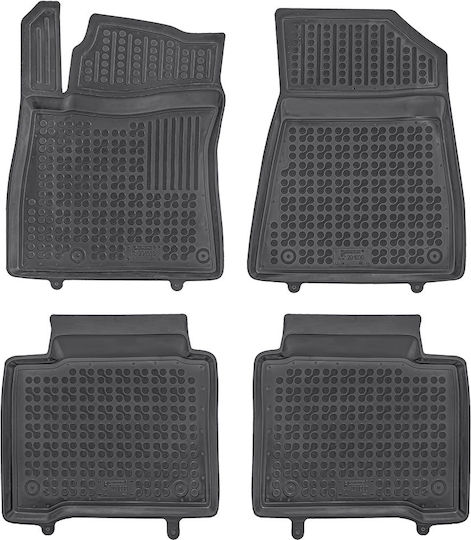 Rezaw Plast Set of Front and Rear Mats 4pcs Tray Type for Kia Niro 2022+ Black