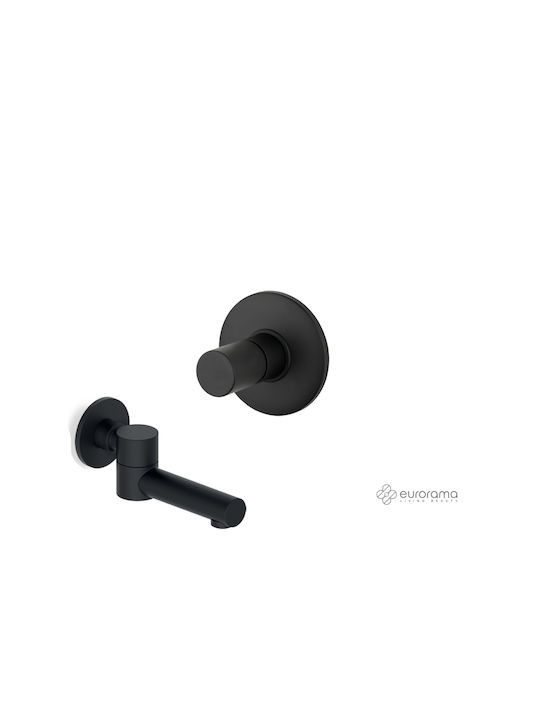 Eurorama Res Pro Built-in Mixer & Spout Set for Shower 1 Exit Black Matt