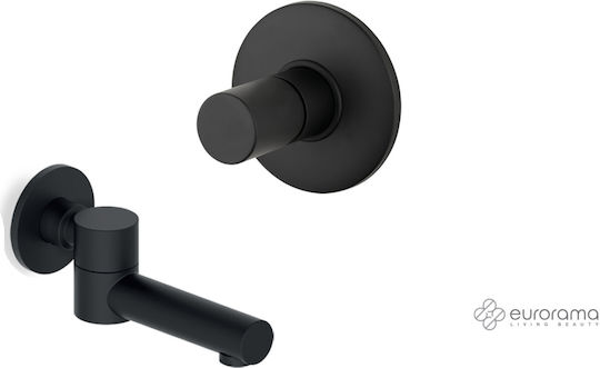 Eurorama Res Pro Built-in Mixer & Spout Set for Shower 1 Exit Black Matt