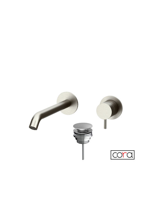 Cora Cosmo Built-in Mixer & Spout Set for for Bathroom Sink Silver