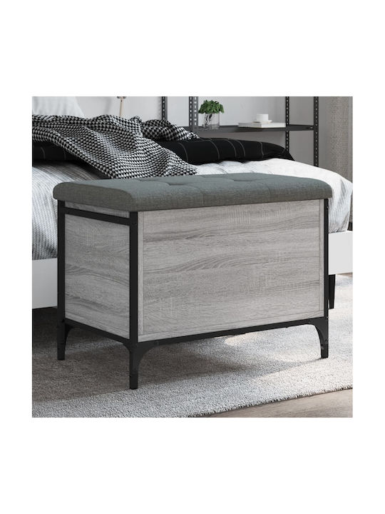 Hocker Für das Wohnzimmer mit Stauraum Metallisch Grey 1Stück 62x42x45cm