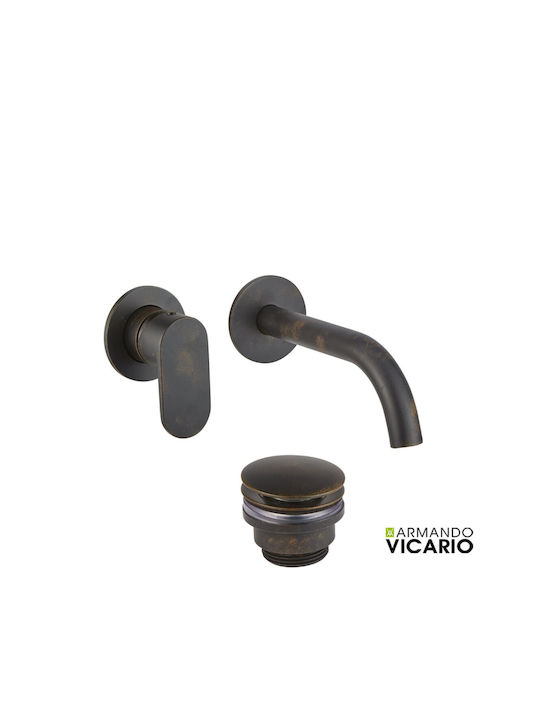 Armando Vicario Slim Mixer & Mundstück-Set Einbau für für Waschbecken Rusty Black