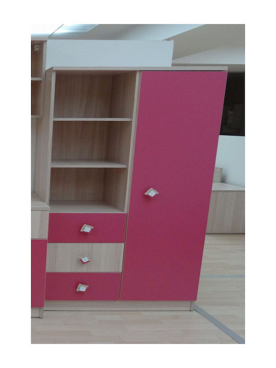 Kids Wooden Bookcase Pink 80x40cm