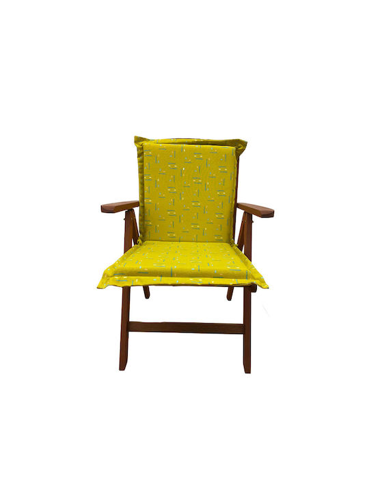 Garden Chair Cushion with Back Yellow/Green