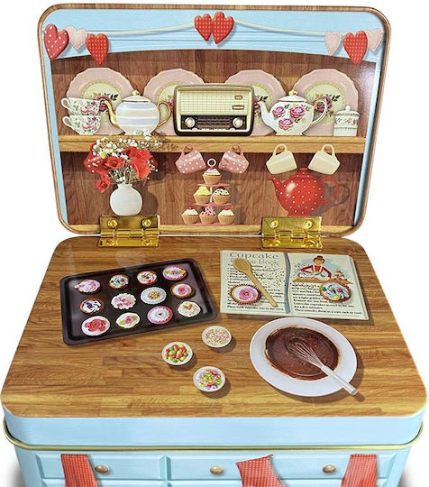 JK Home Decoration Кутия за съхранение Dresser Cup Cake Металик с Капак Светлосиня 14.5x10x10.5см
