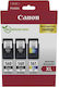 Canon 2x PG-560 / 1x CL-561 Γνήσιο Πακέτο 3 Μελανιών Εκτυπωτή InkJet Μαύρο / Πολλαπλό (Color) (3712C009)