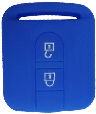 Car Key Cover Case 2 Buttons made of with 2 Buttons for Nissan in Blue Color