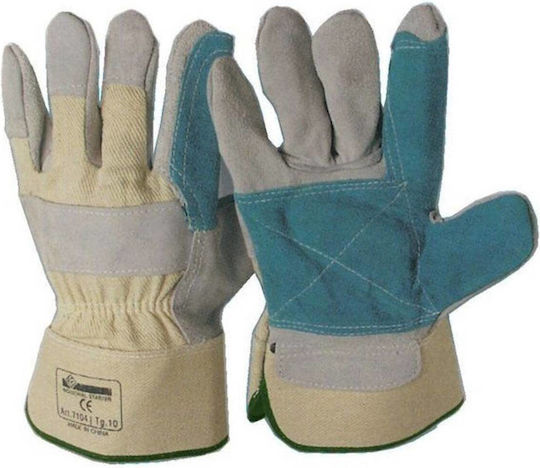 Industrial Starter Gloves for Work Leather-Cotton 1pcs