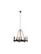 HomeMarkt Pendant Light Black with Rope for 8 Bulbs E27 66cm