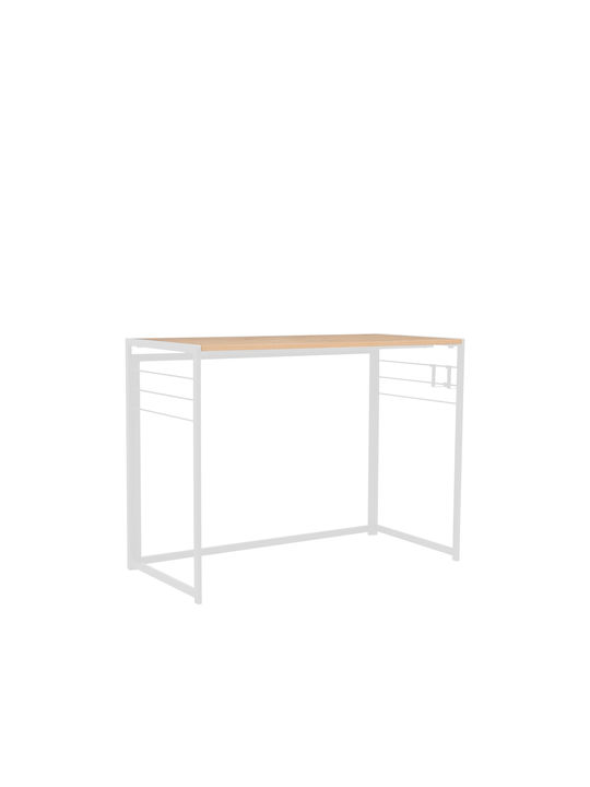 Birou Vitor Din Lemn Alb Cu Picioare Metalice 100x50x75cm
