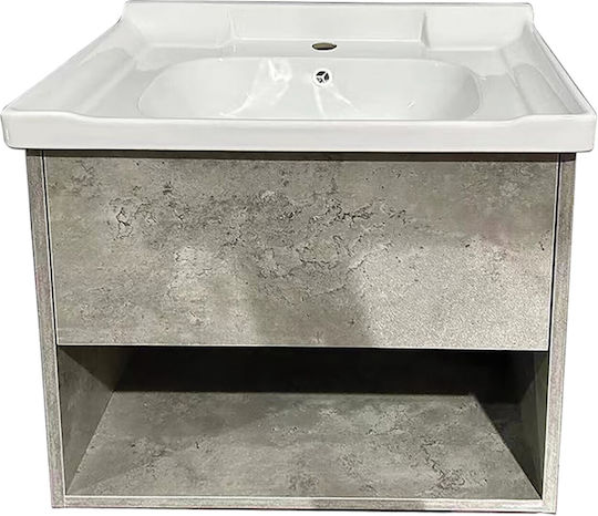 Gloria Laura Waschtisch mit Waschbecken L60xB47xH50cm Grey