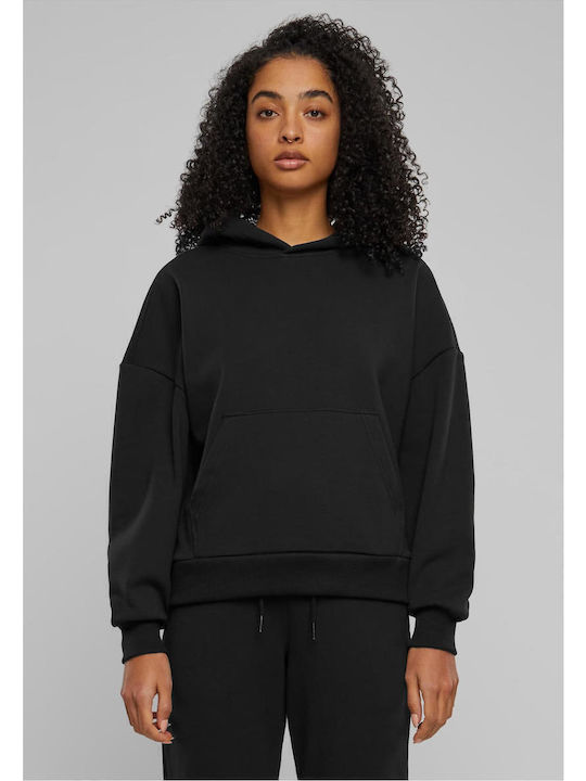 Long Women's Sweatshirt Hooded Black