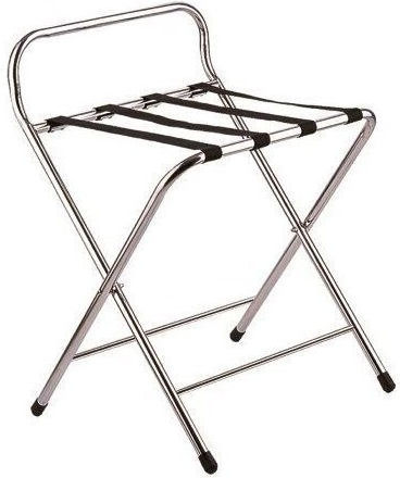 Horecabar Metallic Foldable Hotel Luggage Rack with Dimensions 55x50xH70cm Foldable with Backrest