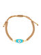 Gregio Women's Bracelet Macrame with design Eye made of Cord