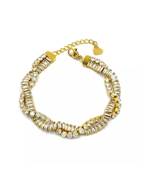 Awear Bracelet Riviera made of Steel Gold Plated