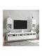 Wall Living Room Display Cabinet made of Particleboard with Glass & Lighting White 30.5x30x60cm