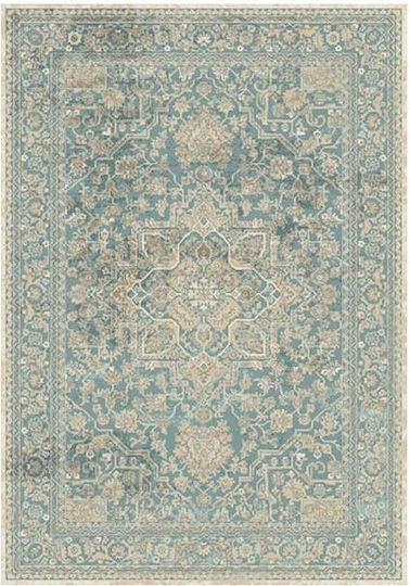 Klonaras Velvet 4434 Set Modern Schlafzimmer-Teppichsets Samt Blue 3Stück
