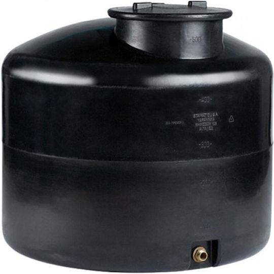 Stamatiou Plastics Vertical Cylindrical Plastic Storage Tank 1500lt for Water / Petroleum / Oil Black