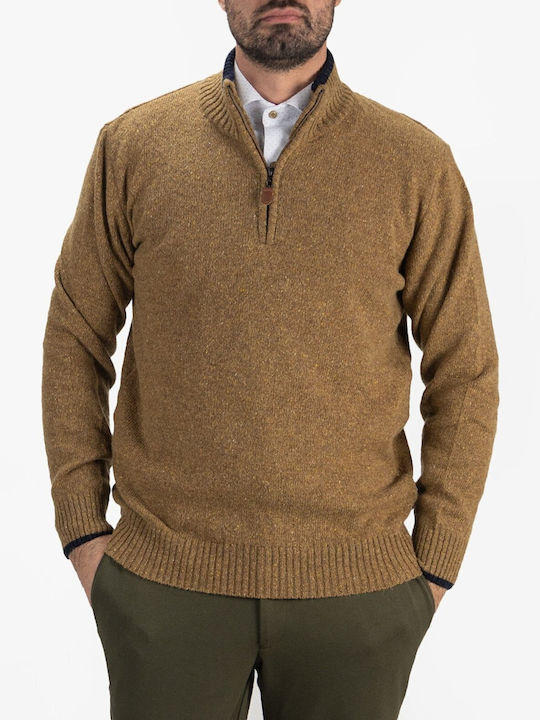 Machete Men's Long Sleeve Sweater with Zipper Camel