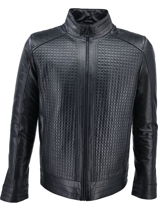 Δερμάτινο Χειμωνιάτικο Μπουφάν Μαύρο (BLACK)