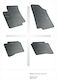 Refref Set of Front and Rear Mats 4pcs Tray Type for Kia Rio Hyundai Accent Black
