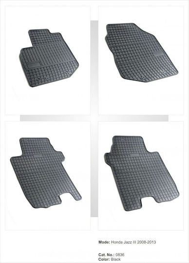 Refref Σετ Μπροστινά και Πίσω Πατάκια 4τμχ για Honda Jazz 2008+ Μαύρα