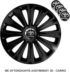 Versaco Car Hubcaps Trend Rc 14" With Toyota Logo 4 Pieces Black TA-00103133