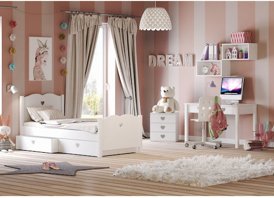 Kids Bedroom Set White 4pcs