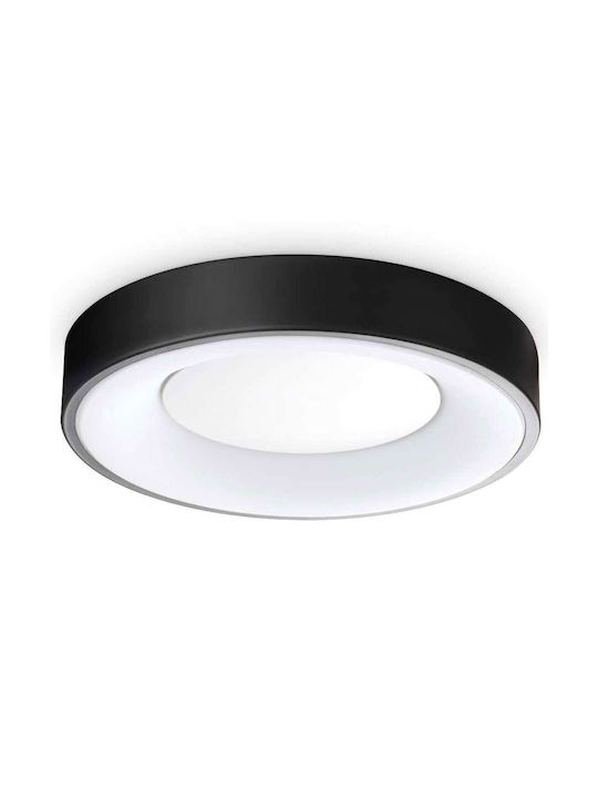 Ideal Lux Πλαφονιέρα Οροφής με Ενσωματωμένο LED σε Μαύρο χρώμα 30cm